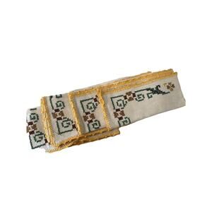 Dinner Napkins (4) Cross Stitched By Hand 15 X 17 Vintage! Gorgeous Needlework